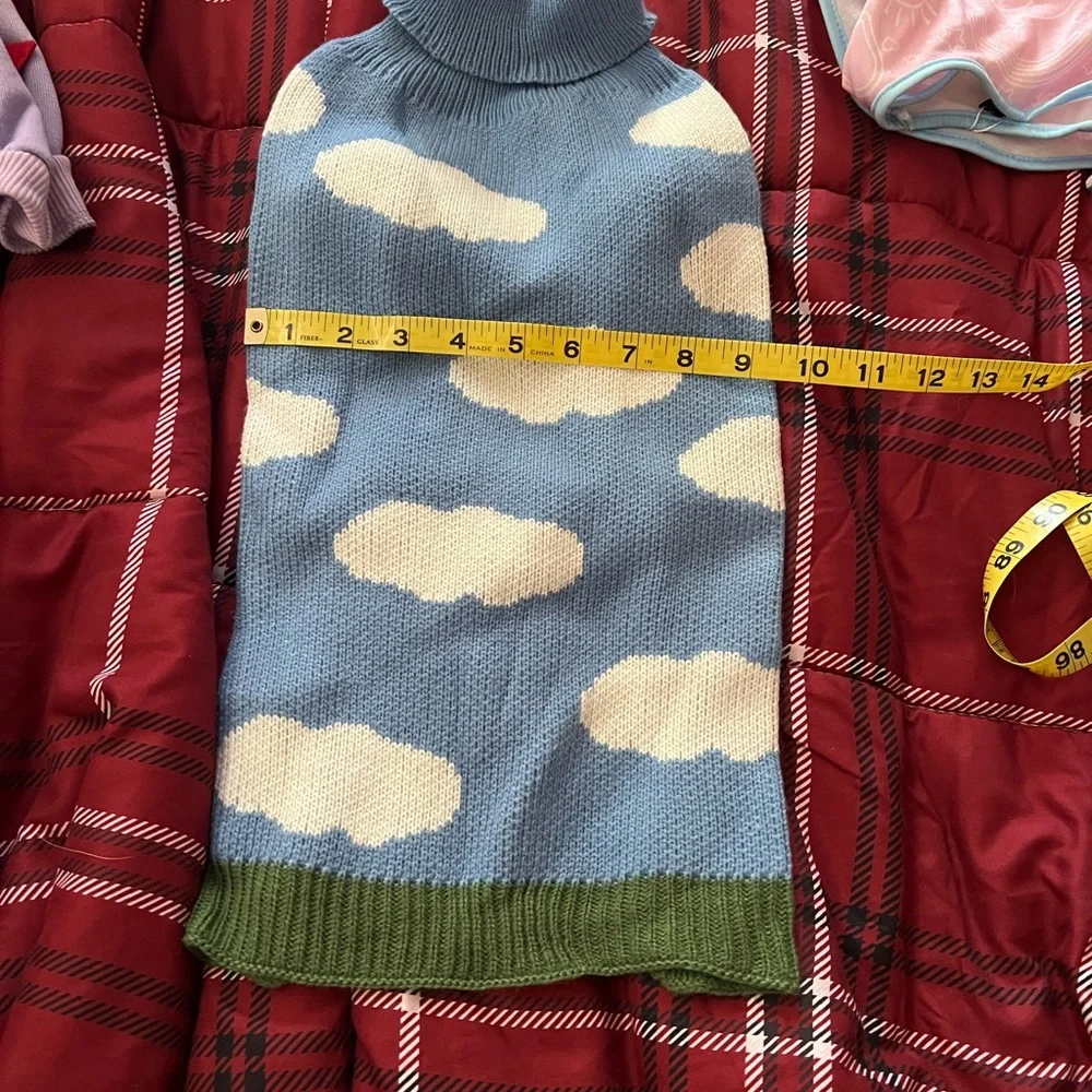 Cider Sky Blue and White Cat Sweater